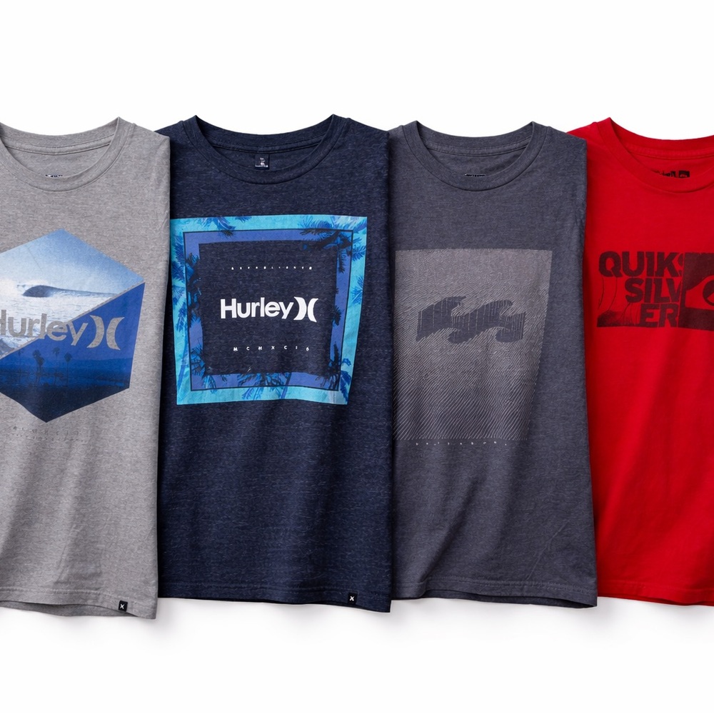 Men’s Graphic T-Shirt Bundle | Hurley ,& Quiksilver | Size Small | Lot of 4